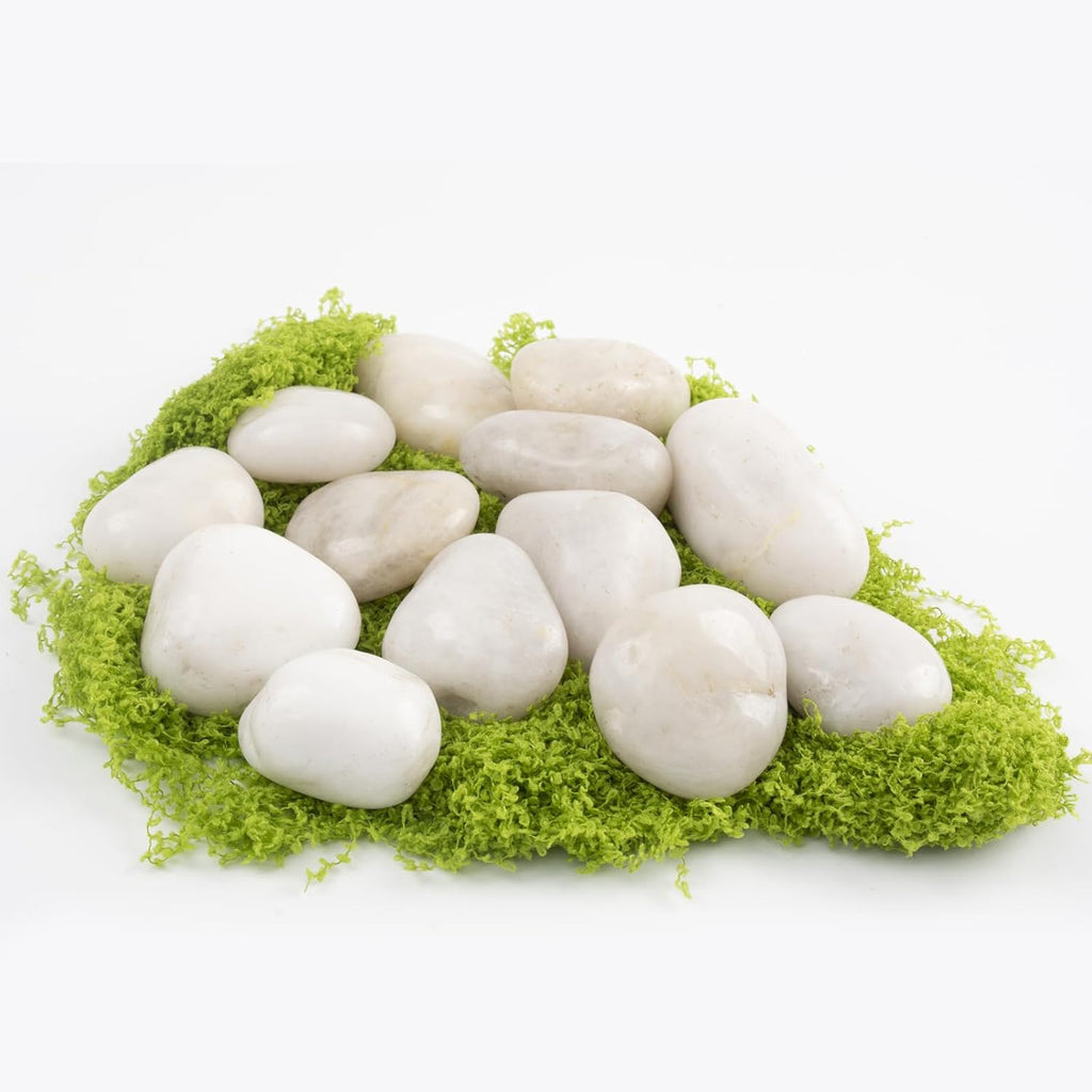 20lbs River Rocks - 1-2Inch Decorative Rocks for Potted Plants, River Rocks for Aquariums, and White Rocks for Landscaping (Weight : 20 LB, White)