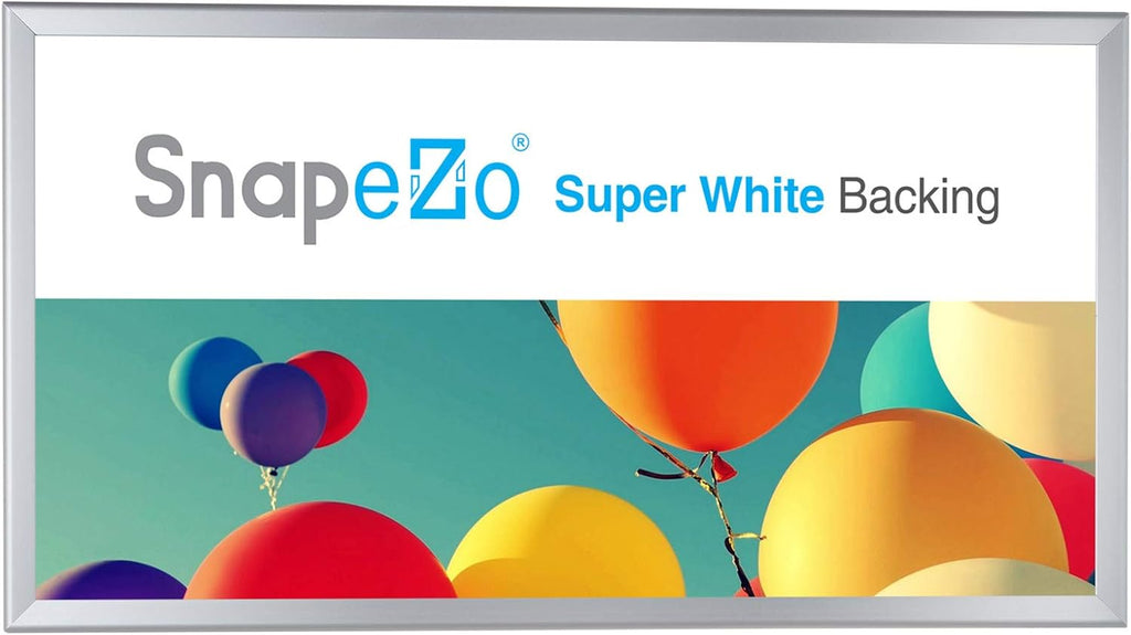 SnapeZo Photo Frame 12x24, Silver, 1.25 Inch Aluminum Profile, Front-Loading Snap Frame, Wall Mounting, Professional Series