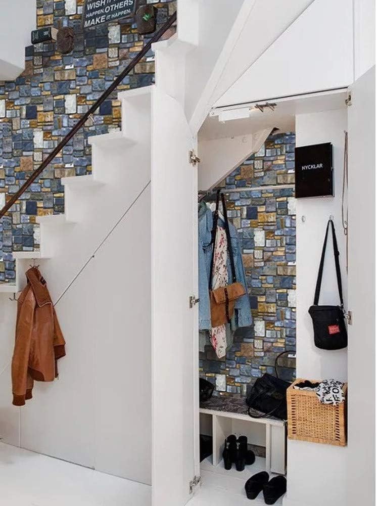 Yancorp 18"x120" Brick Contact Paper Peel and Stick Wallpaper Self-Adhesive Stone Contact Paper Fireplace Kitchen Backsplash Covers