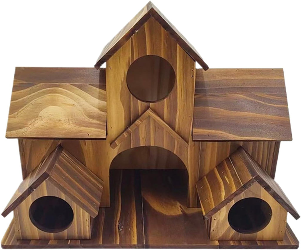 Rustic Wooden Bird Houses - Large Outdoor Wood Pet Cottage, Garden Birdhouse Feature, Sturdy Nesting Box for Birds, Decorative and Functional Outdoor Accessory for Yard, Balcony, Lawn, Porch, Patio