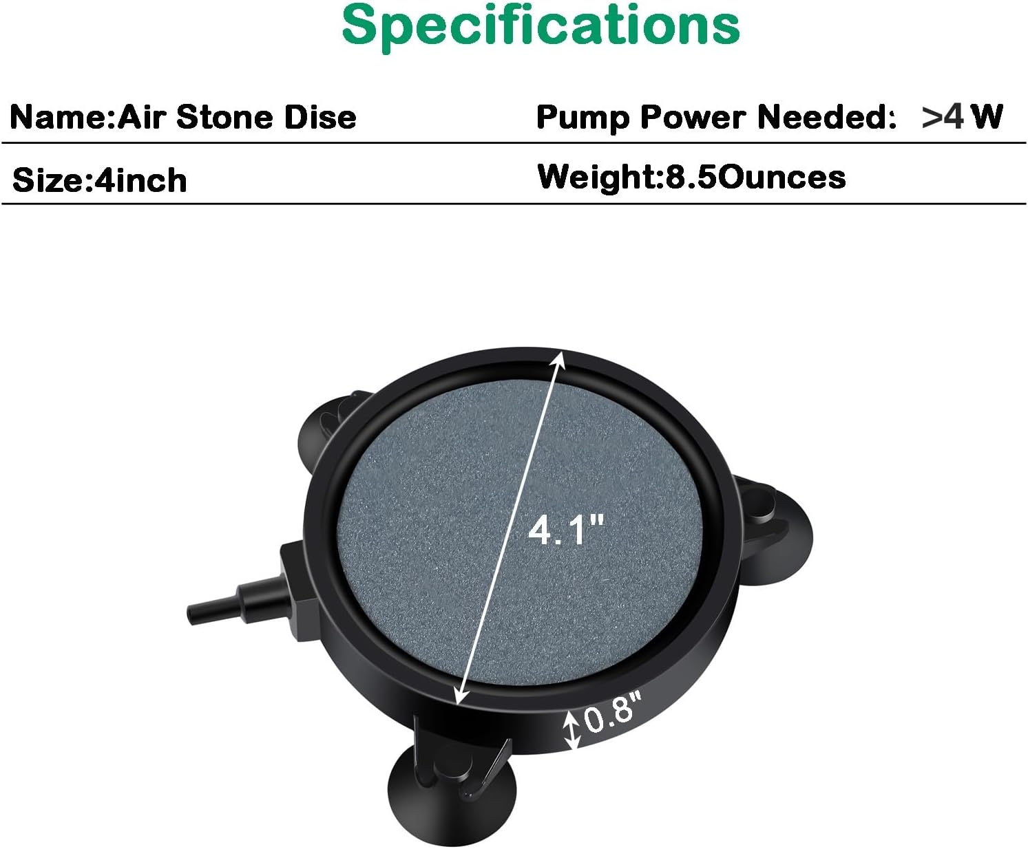 AQUANEAT Aquarium Air Stone Disc 4 inch, Aerator Bubble Diffuser, Air Pump Accessories Airstones for Aquariums, Fish Tanks,Hydroponics,and Ponds