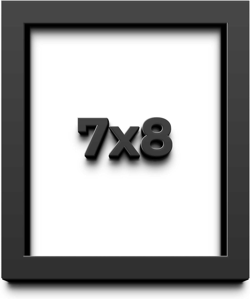 7x8 Shadow Box Frame Black | 1 Inch Deep Solid Wood Shadowbox Display Frame | UV Resistant Acrylic Plexiglass, Acid Free Backing, and Hanging Hardware | Dugan Picture Frame Style