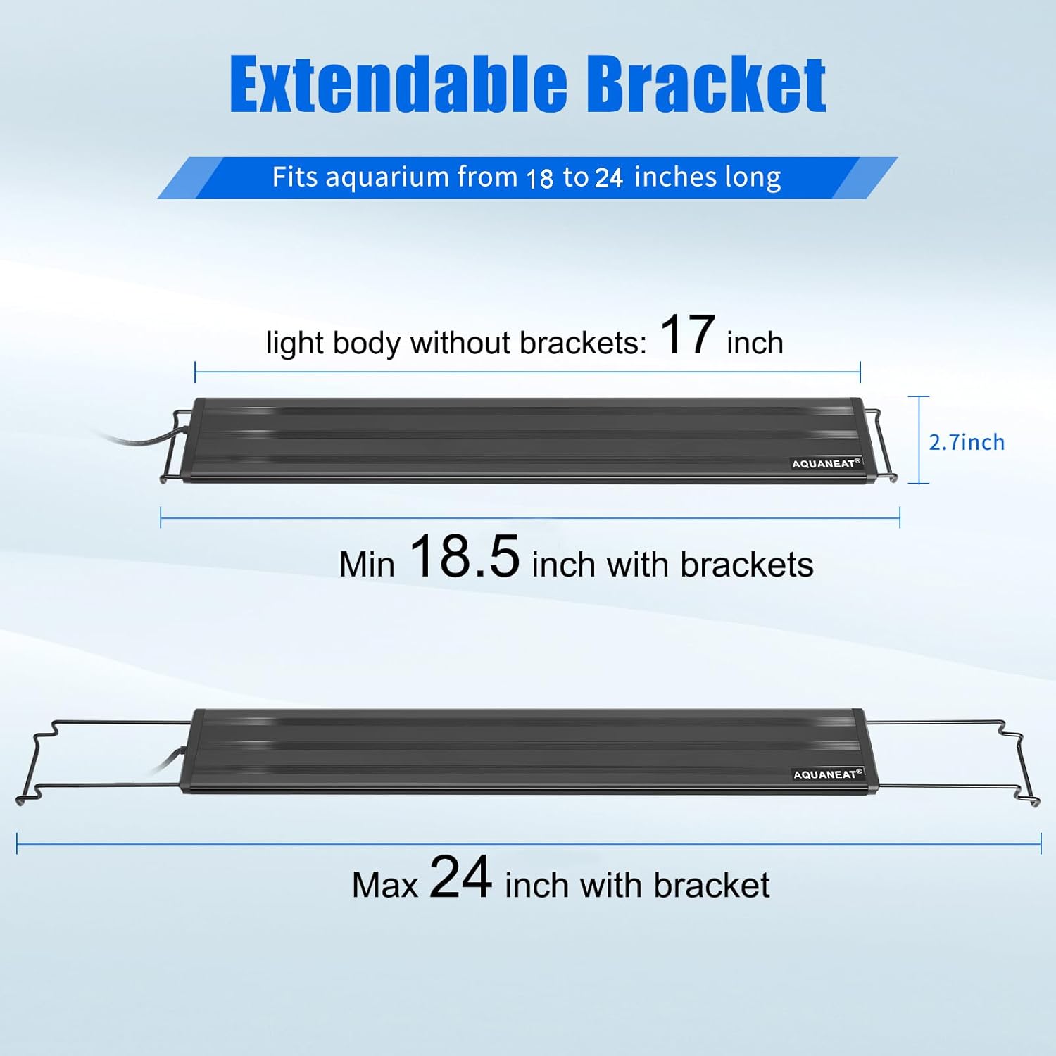 AQUANEAT LED Aquarium Light for 18 to 24 Inch Fish Tank, Auto On Off with Timer, Full Spectrum, Adjustable Brightness, Daylight Moonlight Mode, for Fresh Water Low-to-Mid Light Plants