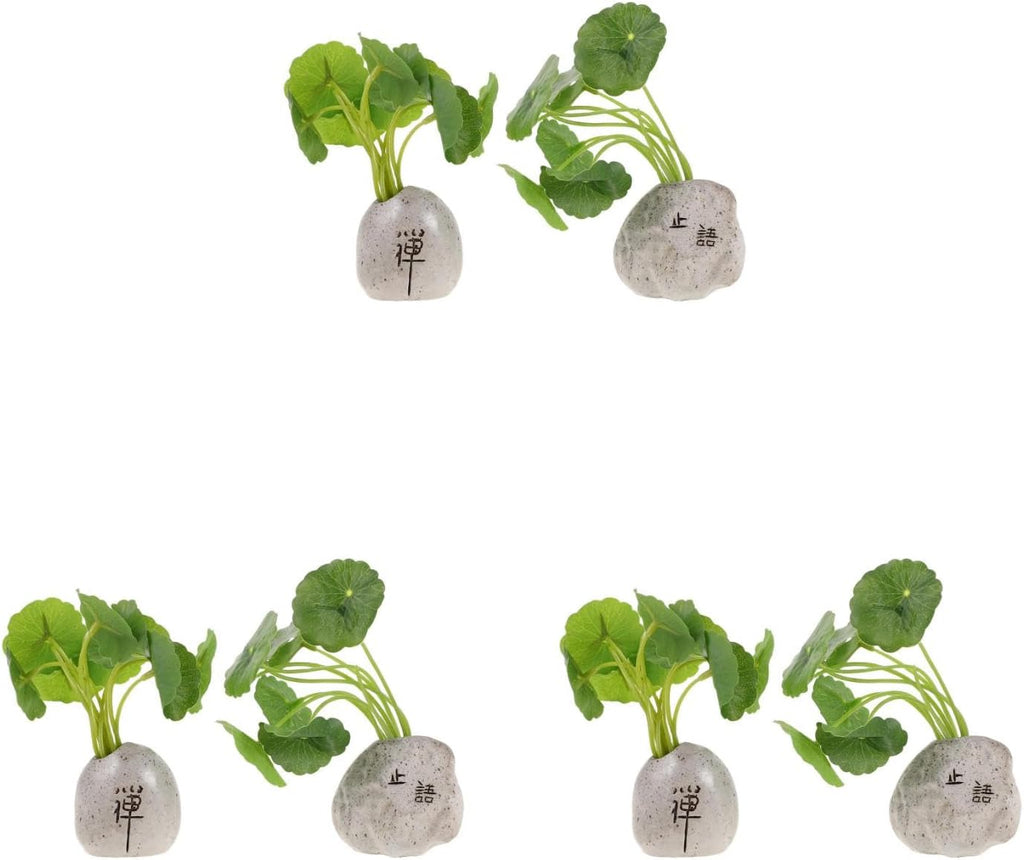 LUOZZY 6pcs Mini Artificial Plants Car Dashboard Decor Lifelike Bonsai Simulated Potted Flowers for Home Office Interior