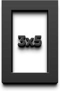 3x5 Black Shadow Box Frame - Contemporary Wood Shadow Box Complete with UV Acrylic, Foam Board Backing & Hanging Hardware