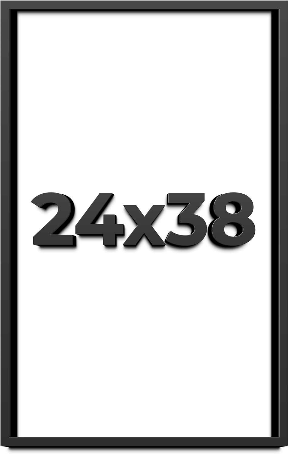 24x38 Shadow Box Frame Black | 1 Inch Deep Solid Wood Shadowbox Display Frame | UV Resistant Acrylic Plexiglass, Acid Free Backing, and Hanging Hardware | Dugan Picture Frame Style