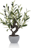TOARTi Artificial Olive Tree Potted Plant with Stone Pot, 19" Tall Japanese Bonsai Tree Faux Plants Desk Plant, Realistic Greenery Decor for for Home Bedroom Bathroom Office Desk