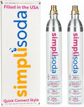 60L CO2 Canister Cylinders - Compatible with Quick Connect Only [Including ART, TERRA ENSO & DUO] - Soda Streaming Machine CO2 Tanks Gas Refill, | 14.5 oz, Set of 2
