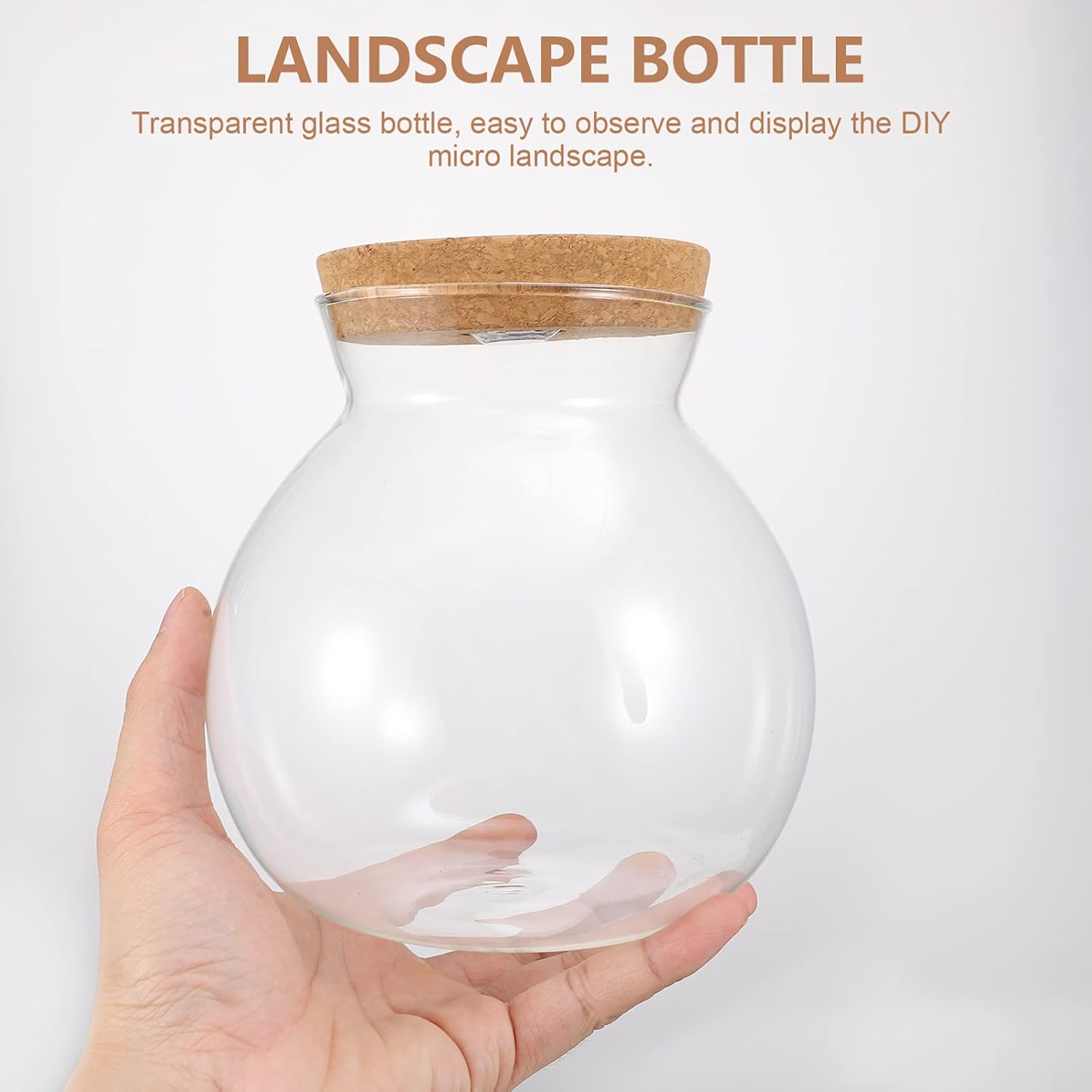 NUOBESTY Glass Favor Jar Glass Bottles with Cork Lid and LED Light Plant Terrarium Display for DIY Wedding Party Mason Jars Crafts Christmas Decoration