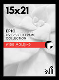 Americanflat 15x21 Picture Frame with Polished Plexiglass - Black Picture Frame - Wide Photo Frames Made of Engineered Wood for Vertical or Horizontal Wall Display - Epic Collection - Black
