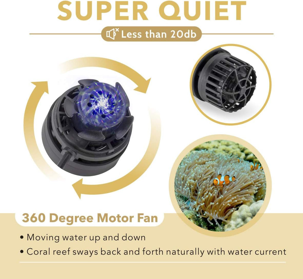 hygger Mini Wave Maker Aquarium Magnetic DC Powerhead with LED Display Controller for Saltwater Tank, 1600 GPH Aquarium Water Circulation Pump 5 to 30 Gallon Black