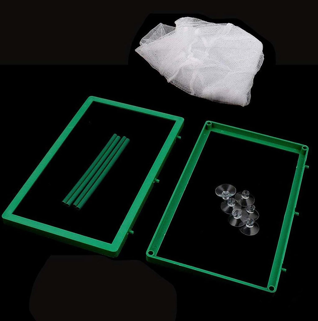 XMHF Nylon Mesh Fish Fry Hatchery Breeder Box Separation Net White Green