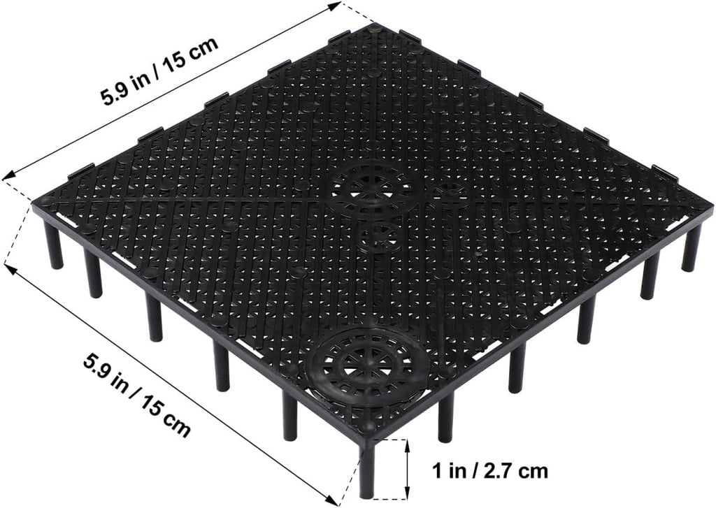 POPETPOP 20 Pcs Aquarium Undergravel : Fish-Tank Divider, Aquarium Bottom Plate - PVC Splicing Clapboard (Black)