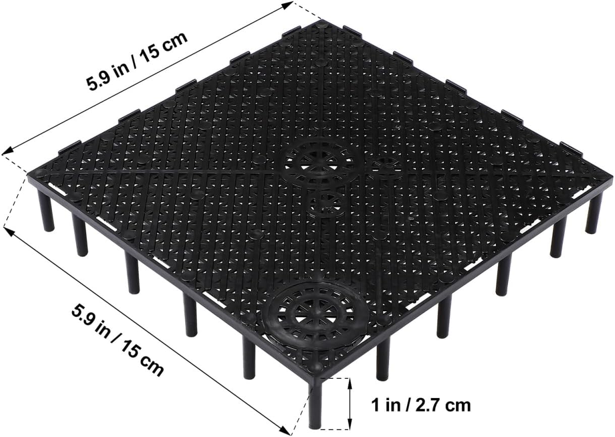 POPETPOP 20 Pcs Aquarium Undergravel : Fish-Tank Divider, Aquarium Bottom Plate - PVC Splicing Clapboard (Black)