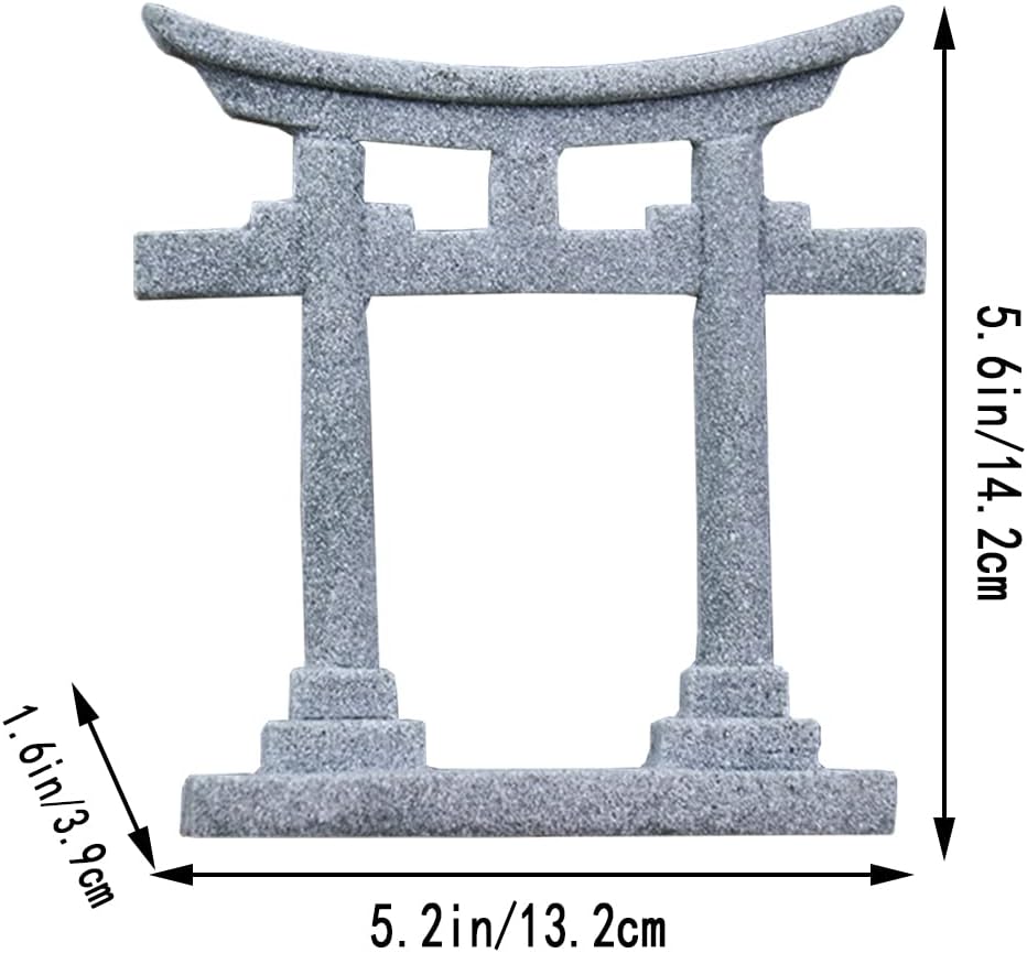 livelyfish Aquarium Decorations Asian Japanese Shinto Torii Gate Fish Tank Decorations Miniature Shrine Japan Style Ornament Underwater Landscape Decoration (X-Large)
