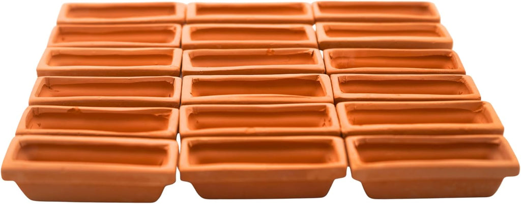 Mini Terracotta Pots – Small Clay Flower Pots for Succulents, Cactus, DIY Crafts, Fairy Garden, School Projects – Set of 18 (Long Pot, 2.1 Inch)