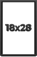 18x28 Shadow Box Frame Black | 1 Inch Deep Solid Wood Shadowbox Display Frame | UV Resistant Acrylic Plexiglass, Acid Free Backing, and Hanging Hardware | Dugan Picture Frame Style
