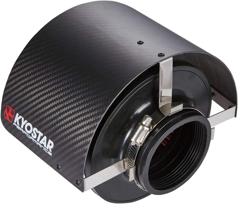 Kyostar Universal 100% Real Carbon fiber Air Filter Heat Shield Cover Burning Air Intake Filter Cover for 2.5-3.5" Cone Filter