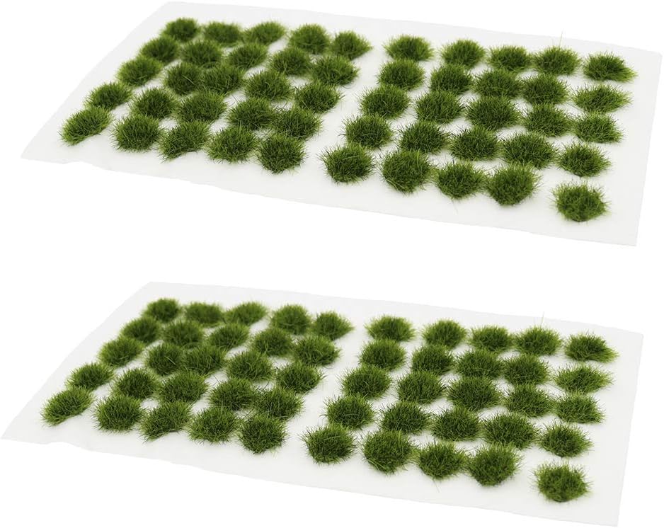 Warmtree 100 Pcs Static Grass Tuft Model Grass Tufts Railway Artificial Grass Miniature War Gaming Terrain DIY Model Railroad Scenery War Gaming Scenery (Green)