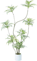 Artificial Mahonia fortunei Tree,5.3ft Tall Fake Plants Artificial Mahonia fortunei Plants for Indoor, Fake Trees for Office Home Living Room Floor Patio Greening Porch Decor