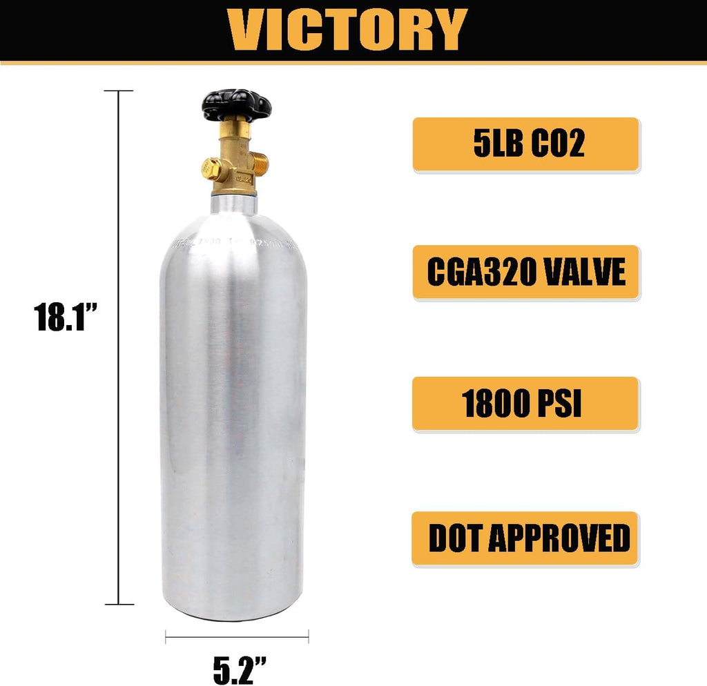 Victory 5lb CO2 Tank Aluminum Cylinder with CGA320 Valve
