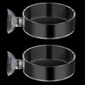 60mm Fish Tank Feeder Dish Aquarium Shrimp Feeder Dish with Suction Clear Fish Tank Feeding Bowl Round Clear Dishes Tray（2pcs）