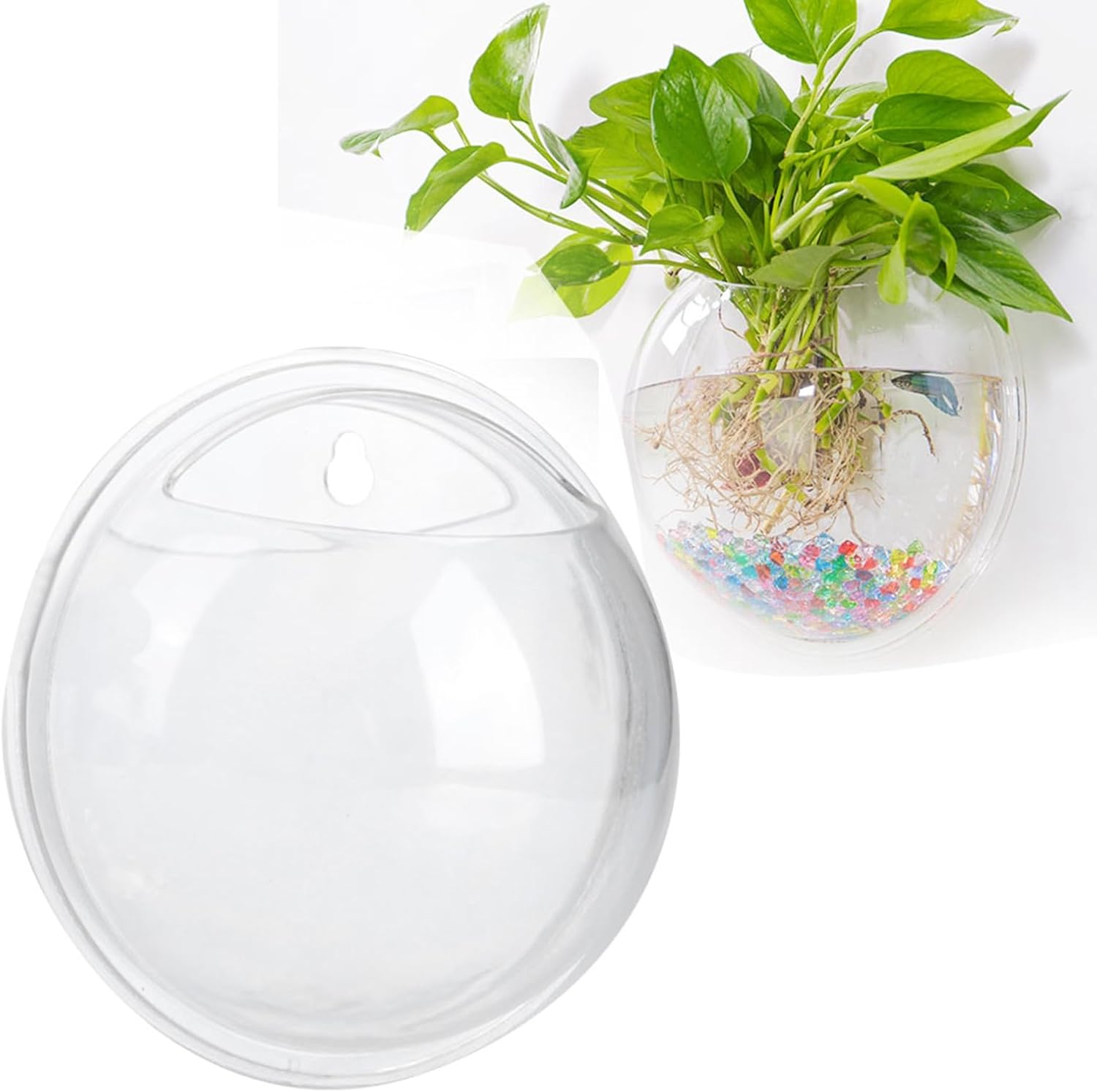 Fish Tank, Mini Wall Mounted Hanging Transparent Fish Bowl, Acrylic Fish Tank Aquarium Decoration for Flower Arrangement Aquaculture and Planting