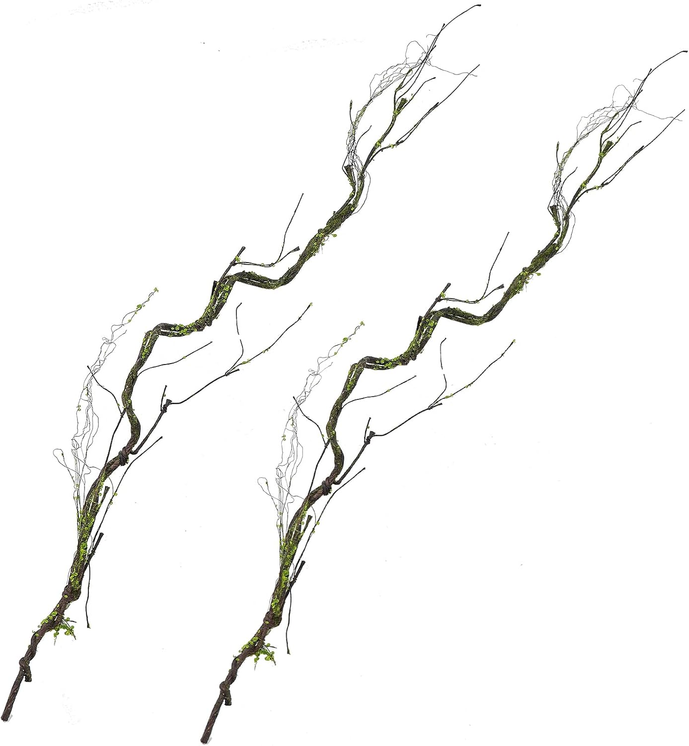 2Pcs 67in Artificial Trees Branches for Decoration Fake Cherry Blossom Trunk Willow Vines Garland Limb Twigs Moss Plants Wall Hanging Photo Home Garden X'Mas Christmas Thanksgiving Decor