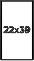 22x39 Shadow Box Frame Black | 1 Inch Deep Solid Wood Shadowbox Display Frame | UV Resistant Acrylic Plexiglass, Acid Free Backing, and Hanging Hardware | Dugan Picture Frame Style