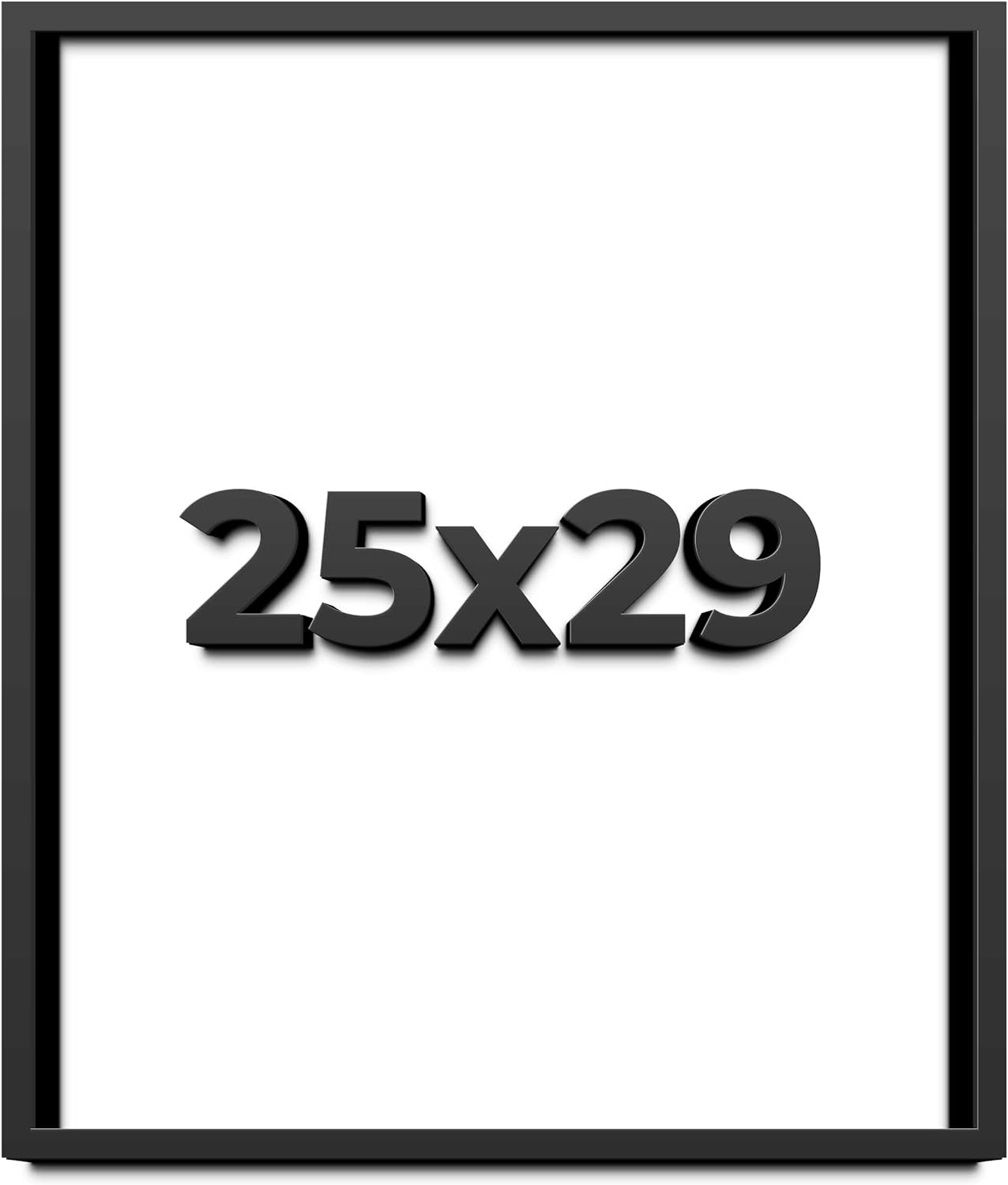 25x29 Shadow Box Frame Black | 1 Inch Deep Solid Wood Shadowbox Display Frame | UV Resistant Acrylic Plexiglass, Acid Free Backing, and Hanging Hardware | Dugan Picture Frame Style