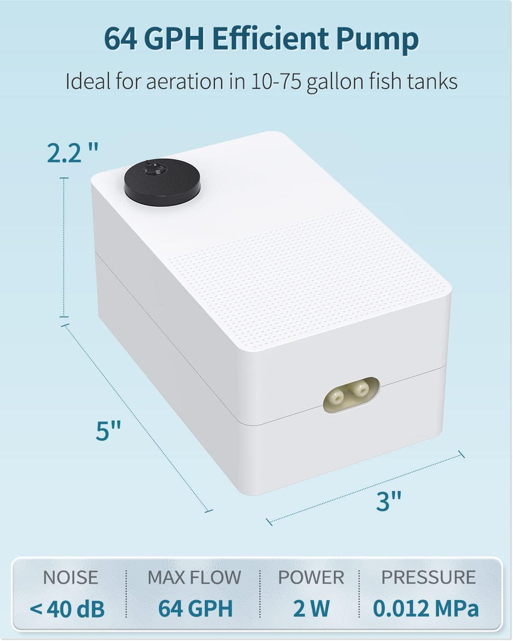 Pawfly Aquarium Air Pump with Nano Bio Sponge Filter Kit Air Control Valve Airline Tubing and Check Valve Accessories