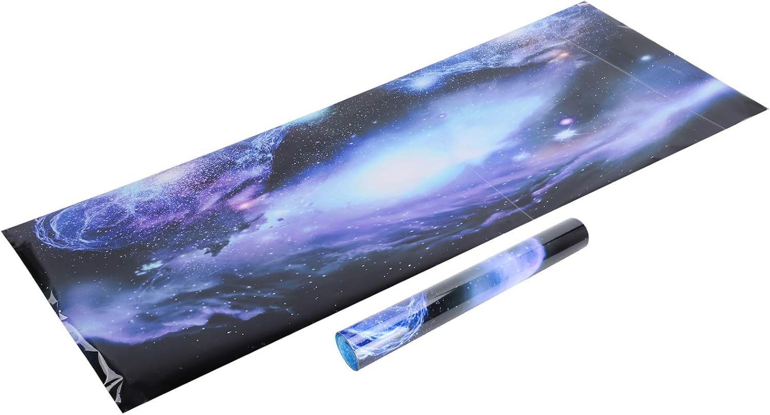 Yctze PVC Aquarium Landscape Sticker Poster - Fish Background Decor - Colorful Stars Design for Stunning Display