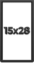 15x28 Shadow Box Frame Black | 1 Inch Deep Solid Wood Shadowbox Display Frame | UV Resistant Acrylic Plexiglass, Acid Free Backing, and Hanging Hardware | Dugan Picture Frame Style