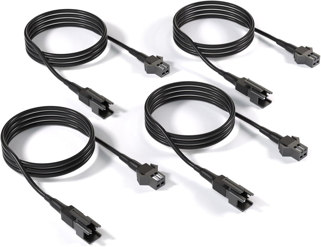 Honalia Pure White Rock Light Extension Wire 4 PCS, Extension Cable 47 Inch 2 Pin, 6000K White LED Rock Lights for Trucks UTV ATV RZR Golf Cart