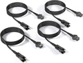 Honalia Pure White Rock Light Extension Wire 4 PCS, Extension Cable 47 Inch 2 Pin, 6000K White LED Rock Lights for Trucks UTV ATV RZR Golf Cart