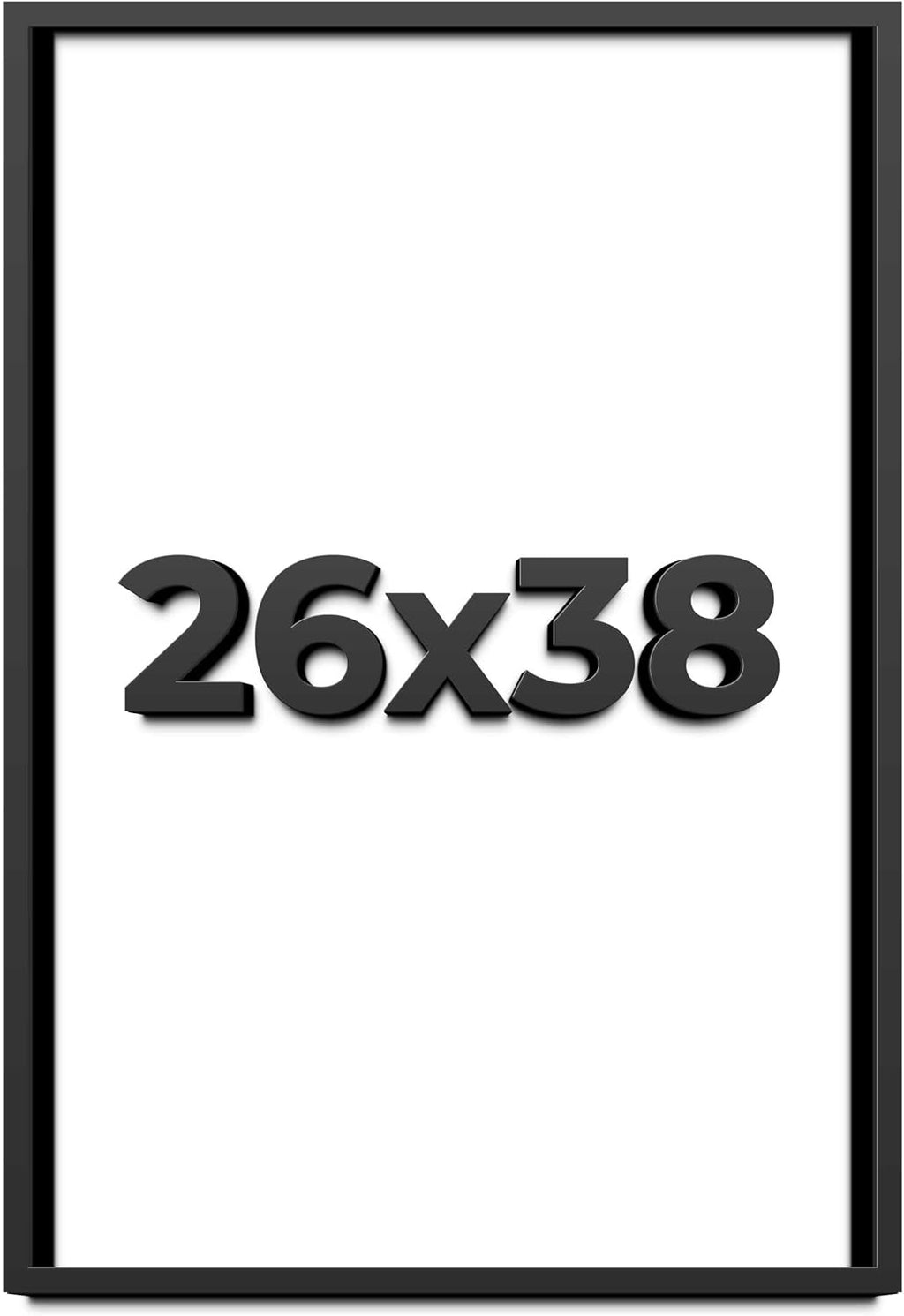 26x38 Shadow Box Frame Black | 1 Inch Deep Solid Wood Shadowbox Display Frame | UV Resistant Acrylic Plexiglass, Acid Free Backing, and Hanging Hardware | Dugan Picture Frame Style