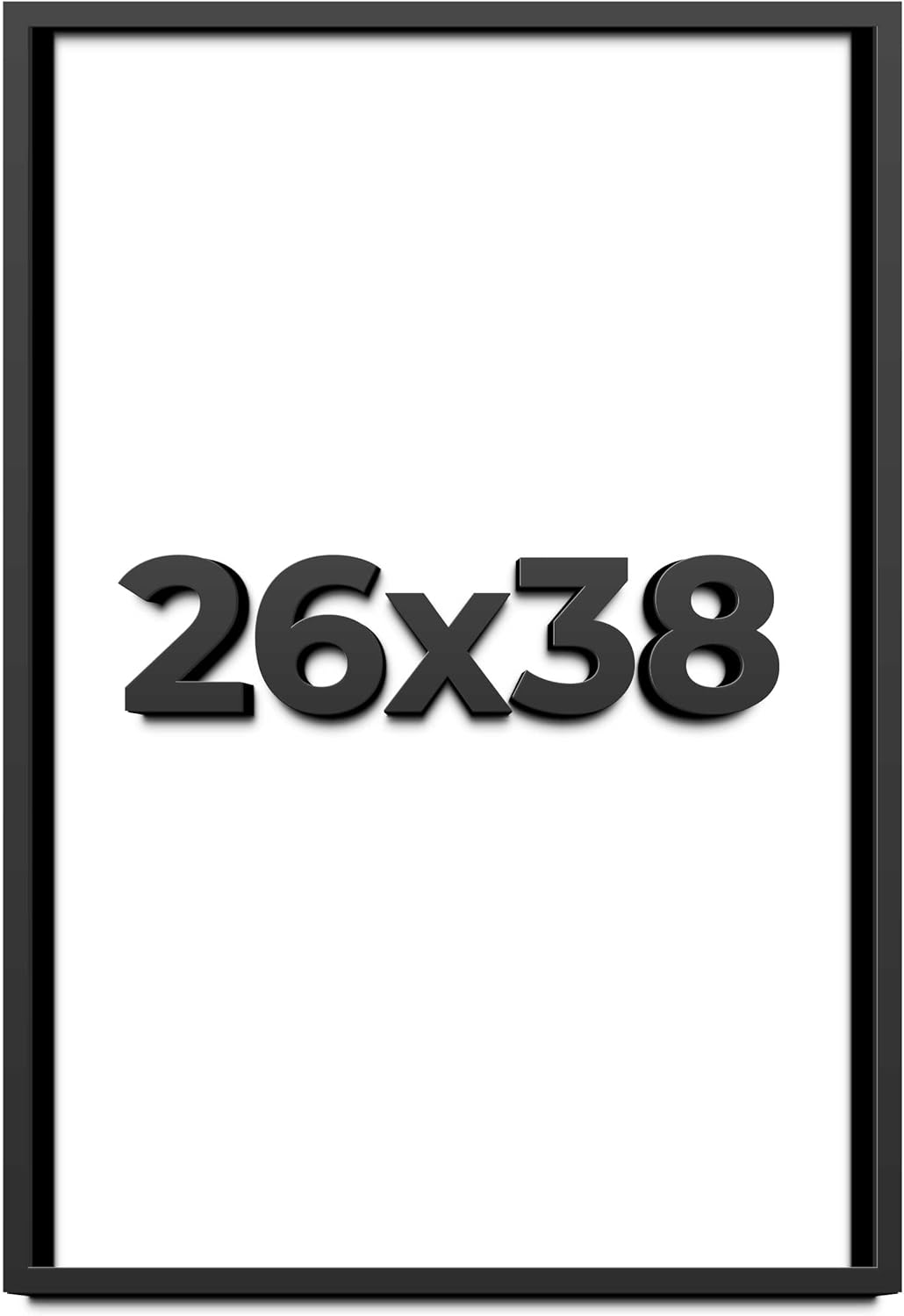 26x38 Shadow Box Frame Black | 1 Inch Deep Solid Wood Shadowbox Display Frame | UV Resistant Acrylic Plexiglass, Acid Free Backing, and Hanging Hardware | Dugan Picture Frame Style