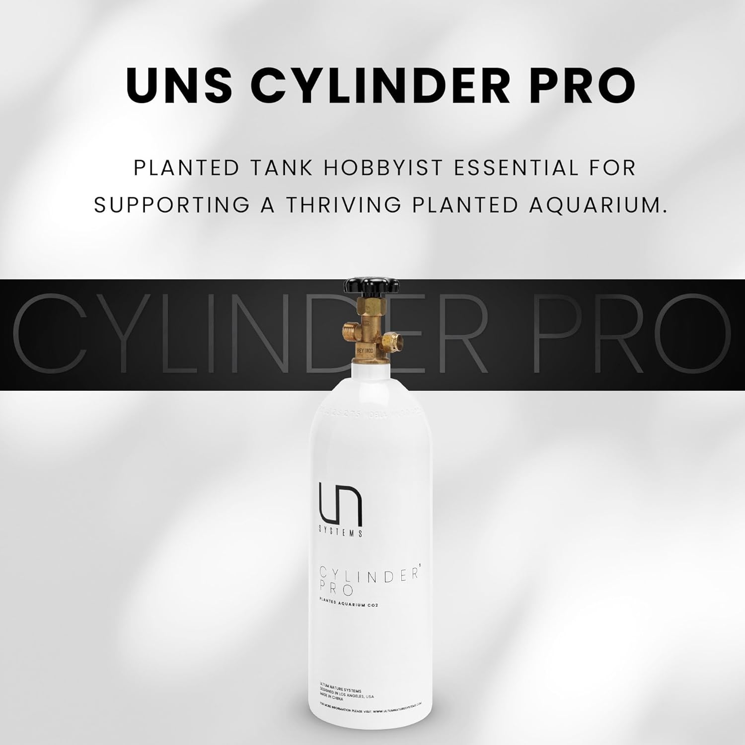 Ultum Nature Systems CO2 Cylinder Pro for Planted Aquariums - CO2 Tank w/On/Off Valve, Aluminum CO2 Canister for Aquarium Plants - Tank for Fishtank CO2 & Aquarium Accessories - 5LB