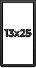13x25 Shadow Box Frame Black | 1 Inch Deep Solid Wood Shadowbox Display Frame | UV Resistant Acrylic Plexiglass, Acid Free Backing, and Hanging Hardware | Dugan Picture Frame Style