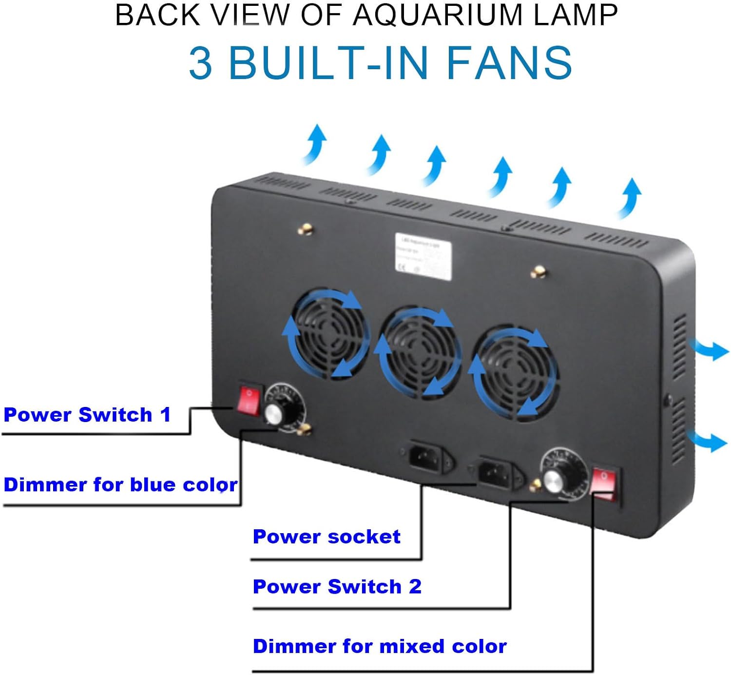 165w Full Spectrum Aquarium Light Reef/Fish Tank Light with 3 Dimming Modes 55 Premium SMD Chips 5 Colors LED Reef Light for Coral Saltwater Freshwater Fish (16"X8"X2.4")