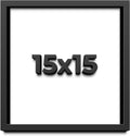 15x15 Shadow Box Frame Black | 1 Inch Deep Solid Wood Shadowbox Display Frame | UV Resistant Acrylic Plexiglass, Acid Free Backing, and Hanging Hardware | Dugan Picture Frame Style