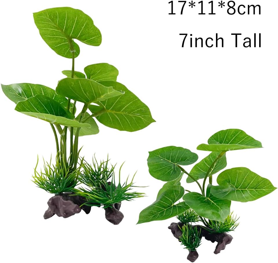 Smoothedo-Pets Fish Tank Decorations Aquarium Decoration Ornaments Accessories Betta Fish Hides Cave Rest Soft Leaf (Mix-Leaf-Set-C)