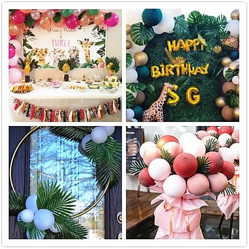 Sggvecsy 82 Pieces 8 Kinds Artificial Tropical Palm Leaves Tropical Leaves Monstera Leaves Safari Jungle Leaf with Stems for Hawaiian Luau Party Beach Table Wedding Shower Birthday Theme Decorations