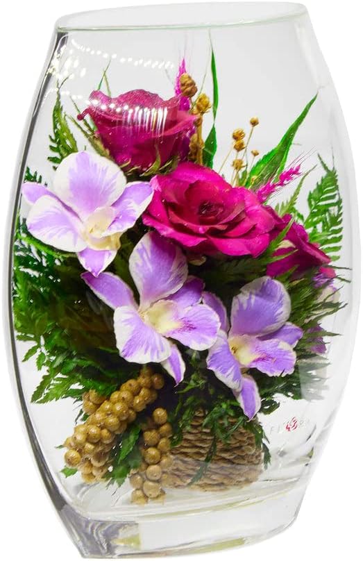 Luxury Orchid Arrangement | Preserved Orchids in Glass Vase | Long-Lasting Flowers for Anniversary, Wedding, or Corporate Gifts