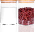 Set of 2 Large Glass Food Storage jar, 100 FL OZ (3000ml) Glass Flour Canister with Airtight Bamboo Lids for Kitchen Corner, BPA-Free Flour Container for Sugar, Ground Coffee, Rice and Dry Food