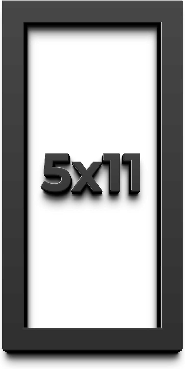 5x11 in Shadow Box Frame Black | 1 Inch Deep Solid Wood Shadowbox Display Frame | UV Resistant Acrylic Plexiglass, Acid Free Backing, and Hanging Hardware | Dugan Picture Frame Style