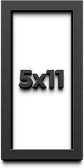 5x11 in Shadow Box Frame Black | 1 Inch Deep Solid Wood Shadowbox Display Frame | UV Resistant Acrylic Plexiglass, Acid Free Backing, and Hanging Hardware | Dugan Picture Frame Style