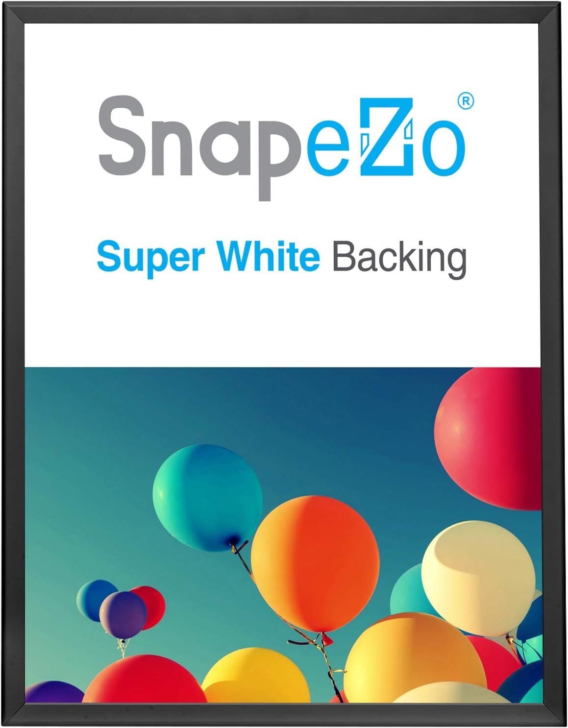 SnapeZo Poster Frame 24x32, Black, 1.25 Inch Aluminum Profile, Front-Loading Snap Frame, Wall Mounting, Professional Series