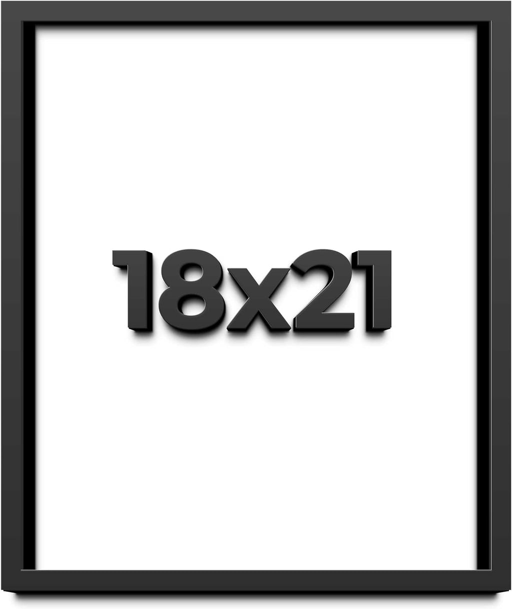 18x21 Shadow Box Frame Black | 1 Inch Deep Solid Wood Shadowbox Display Frame | UV Resistant Acrylic Plexiglass, Acid Free Backing, and Hanging Hardware | Dugan Picture Frame Style