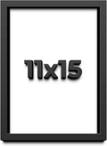 11x15 Shadow Box Frame Black | 1 Inch Deep Solid Wood Shadowbox Display Frame | UV Resistant Acrylic Plexiglass, Acid Free Backing, and Hanging Hardware | Dugan Picture Frame Style